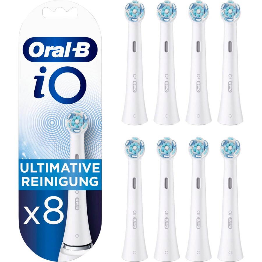 iO Ultimate Cleaning 8-pack, white brush heads