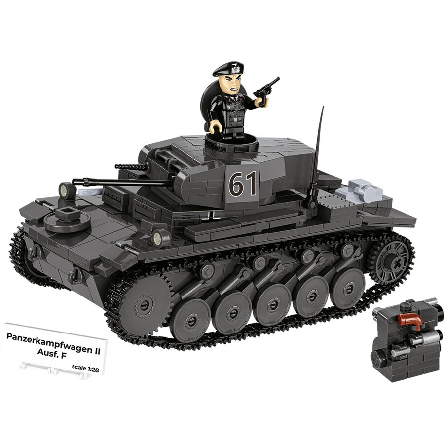 Jucarie Panzerkampfwagen II Ausf. F, construction toy, scale 1:28