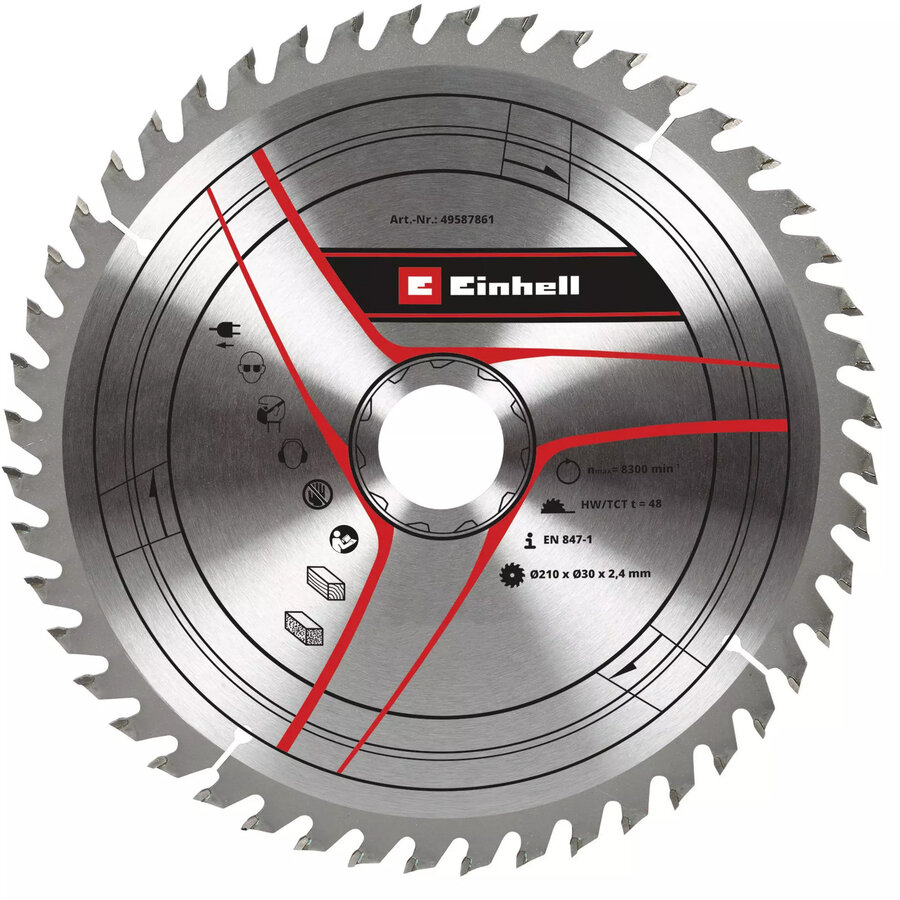 circular saw blade HM, O 210 x 30mm, 2.4mm, 48Z for cordless table saw TE-TS 36/210 Li etc.