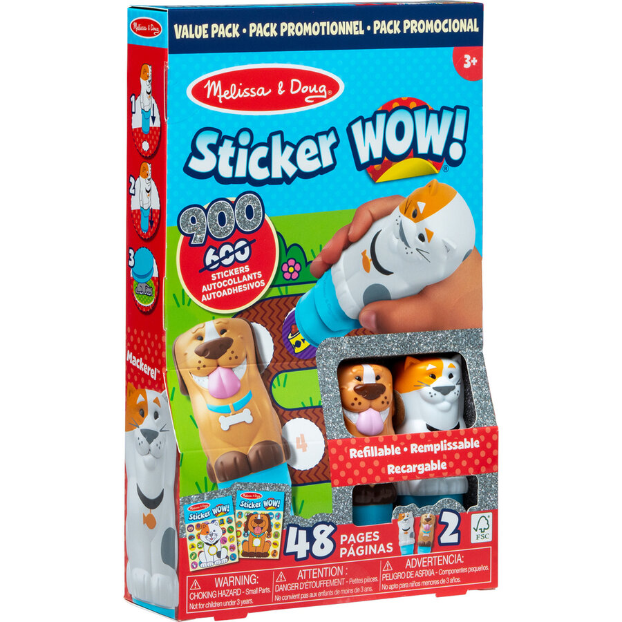 Spin Master Melissa & Doug - Sticker WOW! Sticker Stamp Set 2-Pack Animals, Crafts