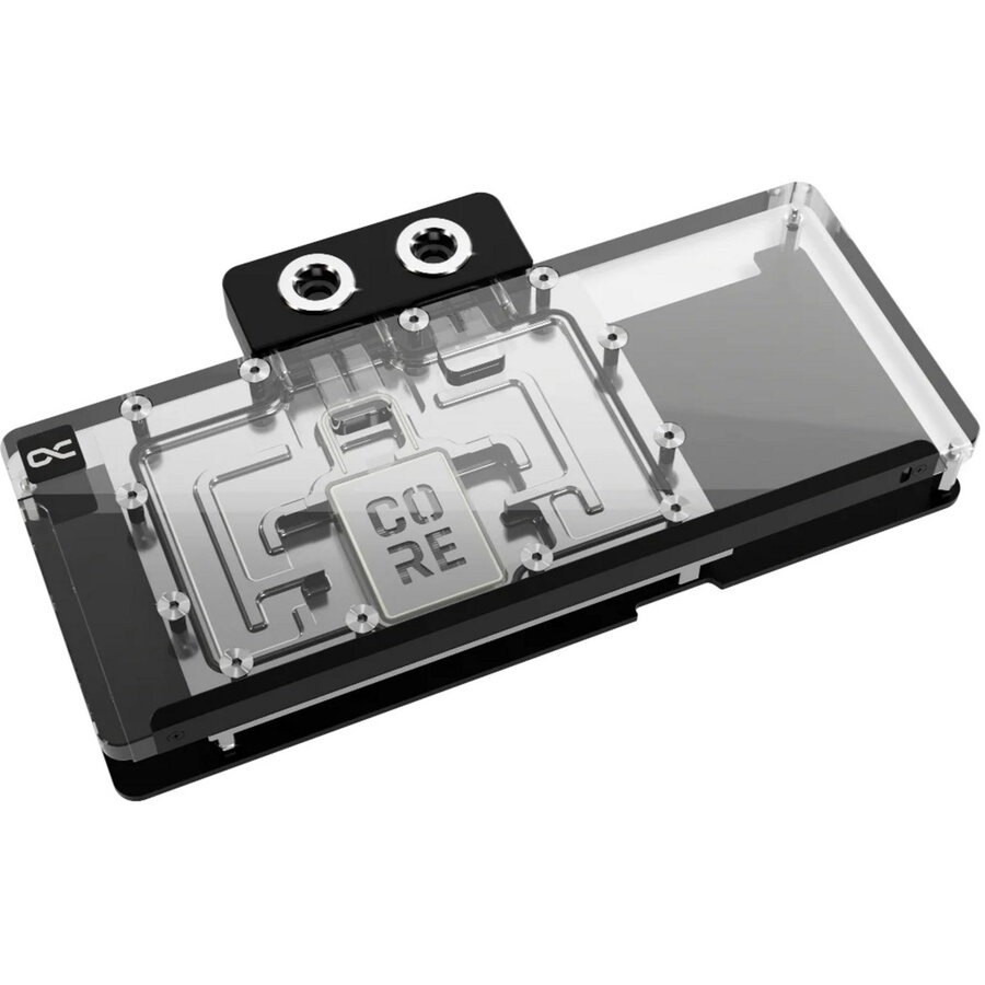 Core RX 9070 XT Mercury, water cooling transparent/chrome, incl. backplate