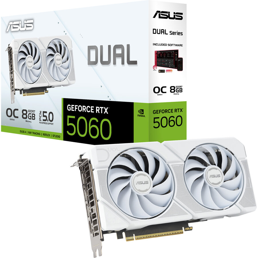 Placa Video GeForce RTX 5060 DUAL OC White 8GB GDDR7 128-bit DLSS 4.0