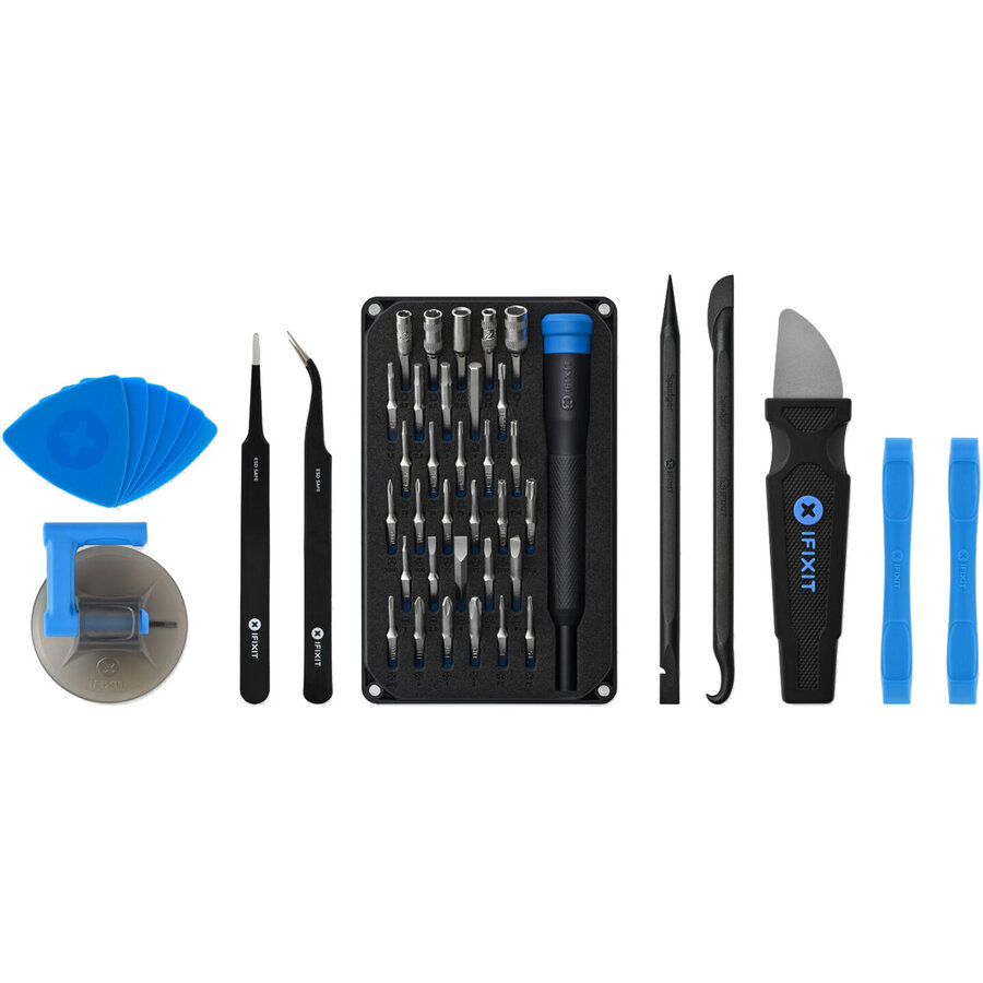 Pro Tech Go Toolkit, 47-piece, tool set black/blue, for electronics repairs
