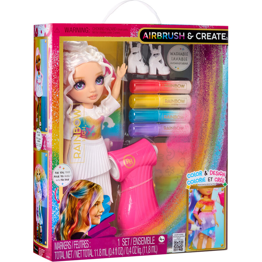 MGA Entertainment Rainbow High Air Brush & Create - Purple Eyes, doll