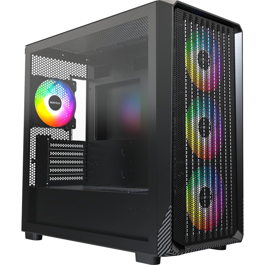 X5M, tower case black, tempered glass