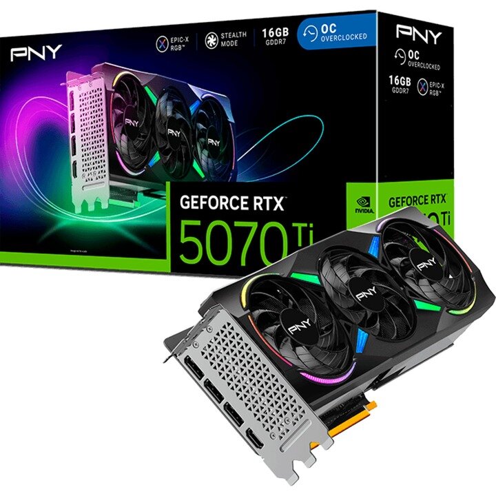 Placa video PNY GeForce RTX 5070 Ti Triple Fan OC 16GB GDDR7 256-bit DLSS 4.0 - imagine 2