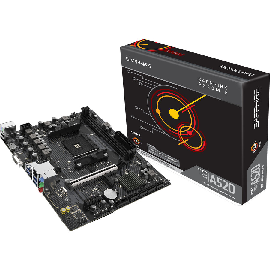 Placa de baza Sapphire A520M-E, AMD A520, AM4, mATX - imagine 2