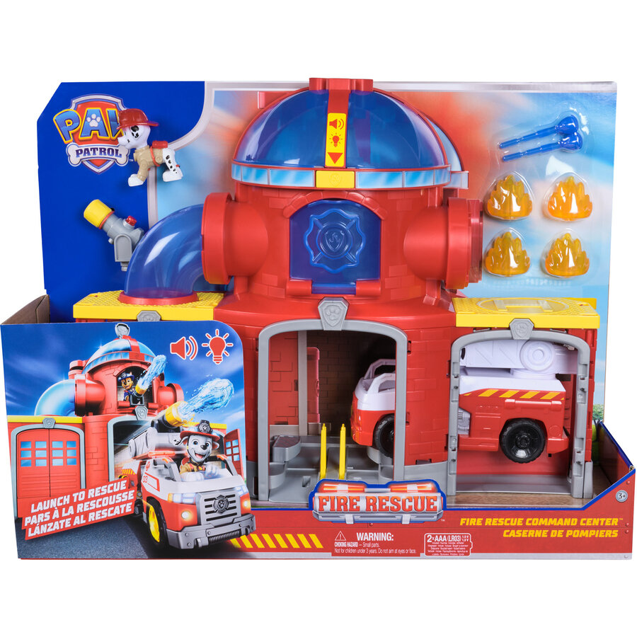 Spin Master Paw Patrol Fire Rescue - Fire Station Playset, play building with missile launch, light and sound effects,