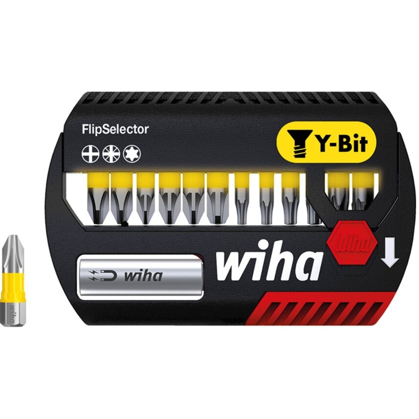 FlipSelector Y-Bit 25mm bit set, 13 pieces, black/yellow, PH/PZ/TX