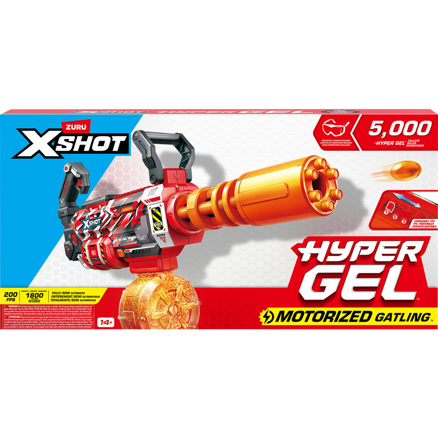 Jucarie XSHOT Hyper Gel Gattlin Blaster, gel blaster