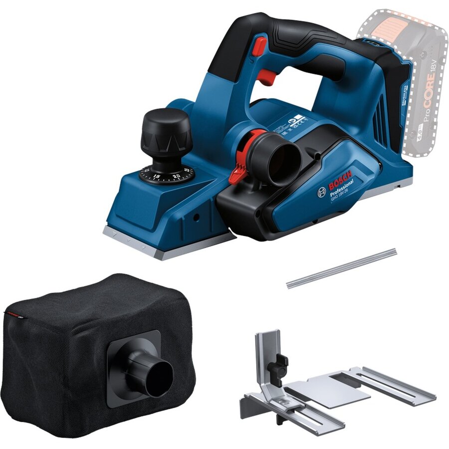 Bosch Professional Cordless Rebate Planer GHO 18V-26 Professional solo, 18 Volt, Electric Planer blue/black, without battery and charger