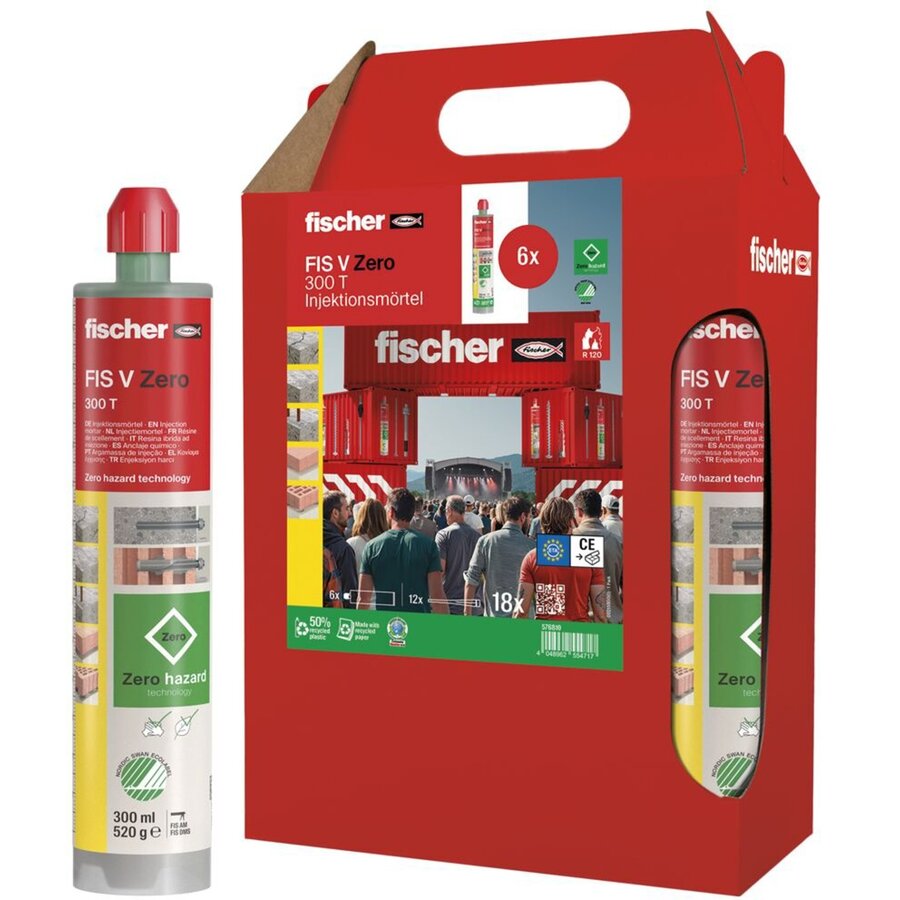 injection mortar FIS V Zero 300 T six-pack green, 6 cartridges of 300 ml each