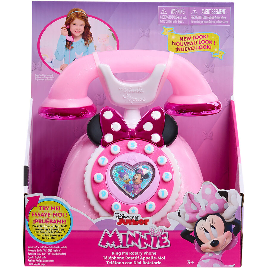 Telefon cu efecte luminoase și sonore Disney Junior Minnie Mouse, joc de rol