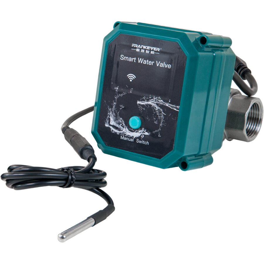 FrankEver smart water valve DN15, 1/2, regulating valve green