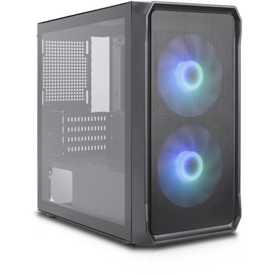 Air 10, tower case black, tempered glass