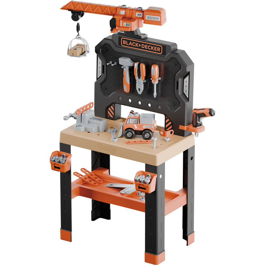 Smoby Black+Decker workbench with crane, children's tools