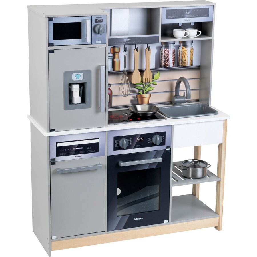 Theo Klein Miele Family Wooden Kitchen, Play Kitchen Grey