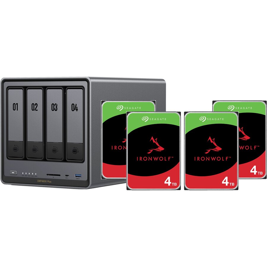 NAS DX4800 Plus + 4x 4TB Seagate IronWolf HDD Bundle, NAS