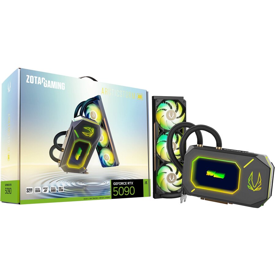Placa video GeForce RTX 5090 ARCTICSTORM AIO, graphics card DLSS 4, 3x DisplayPort, 1x HDMI 2.1