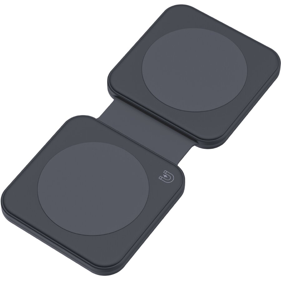Incarcator 2 in 1 Pliabil Wireless Magnetic Negru