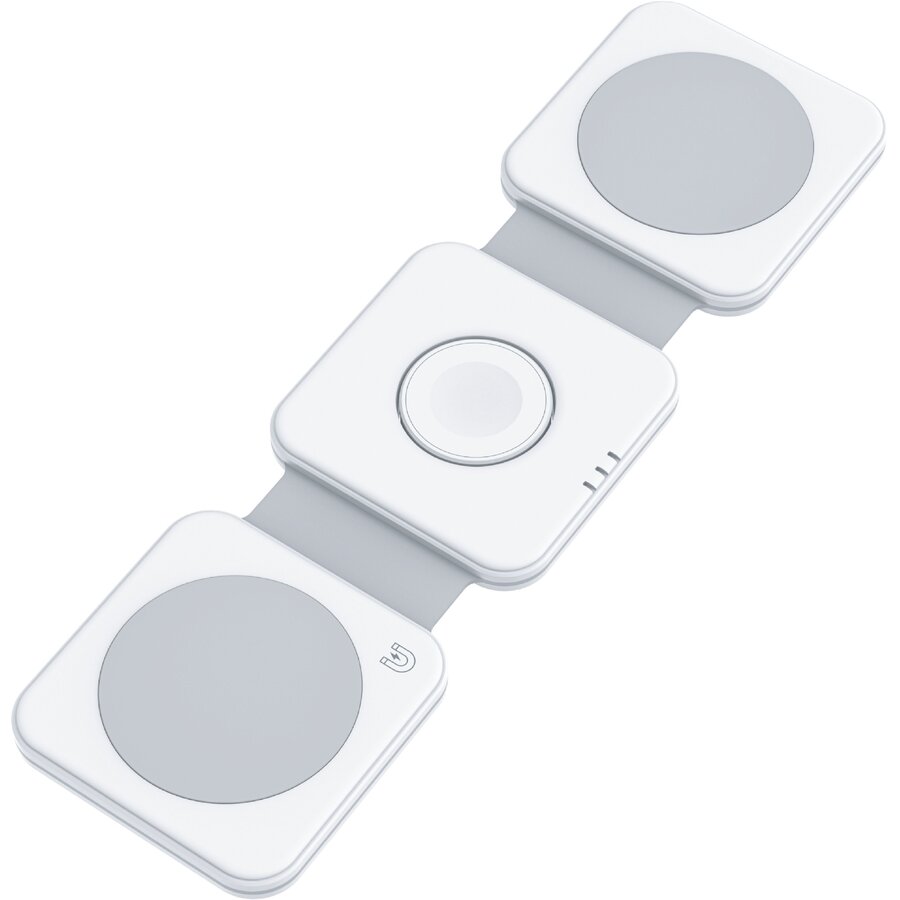 Incarcator 3-in-1 Magnetic Wireless Pliabil Alb