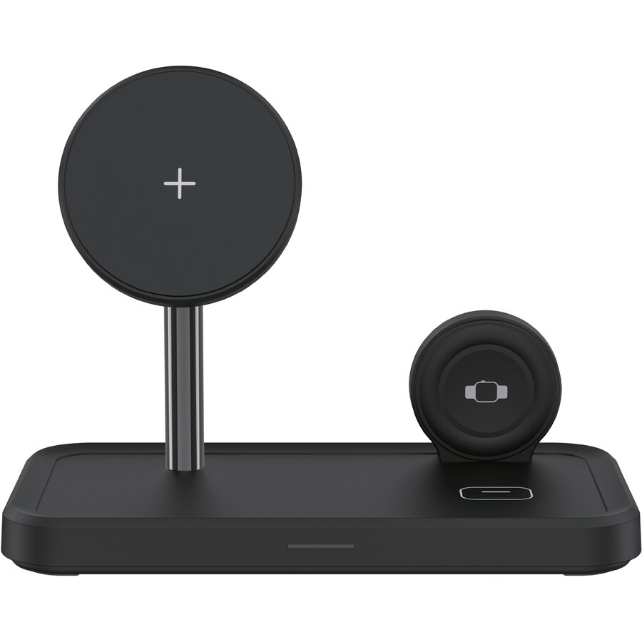 Incarcator Suport 3-in-1 Magnetic Wireless Negru