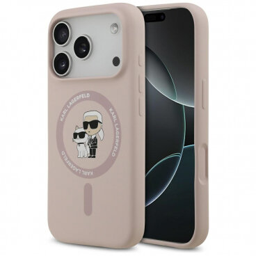 Husa Karl Lagerfeld MagSafe Apple iPhone 17 Pro Ring Karl&Choupette Roz