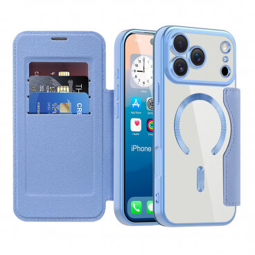 Husa Techsuit MagSafe Apple iPhone 17 Pro SmartMag Book Albastru