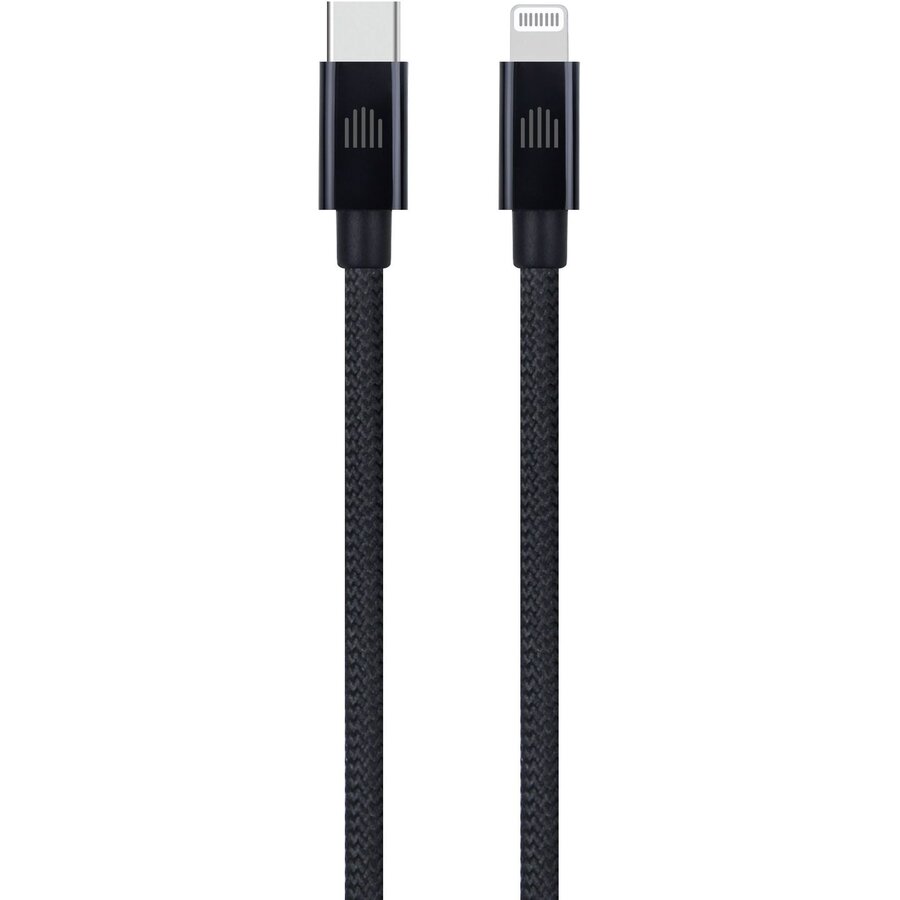 Cablu de Date USB-C to Lightning Nylon Textile 1.25m Negru
