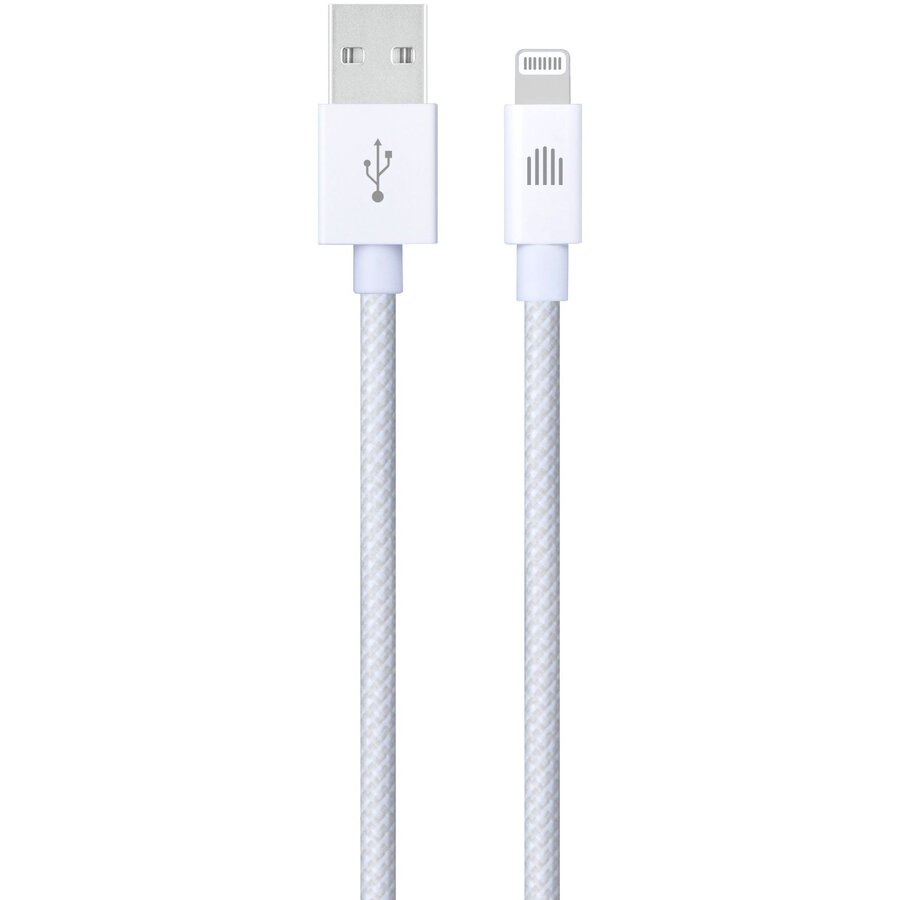 Cablu de Date USB-A to Lightning Nylon Textile 1.25m Alb