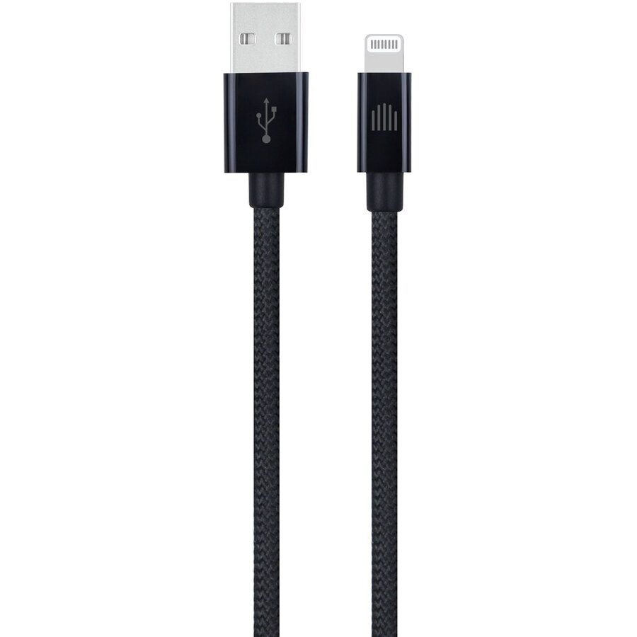 Cablu de Date USB-A to Lightning Nylon Textile 1.25m Negru