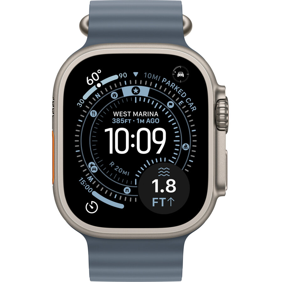 Smartwatch Watch Ultra 3 titanium 49 mm Ocean bracelet maritime blue