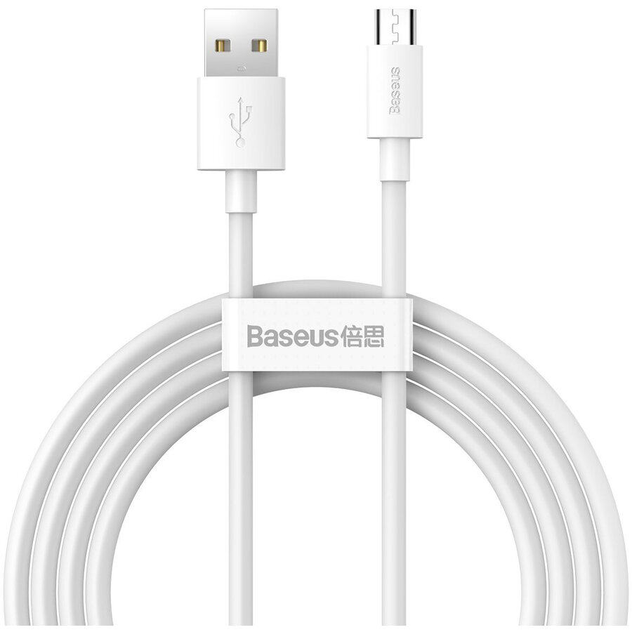 Cablu Date Simple Wisdom Data  Kit USB A Micro 2.1A  1.5m  2xbuc Alb