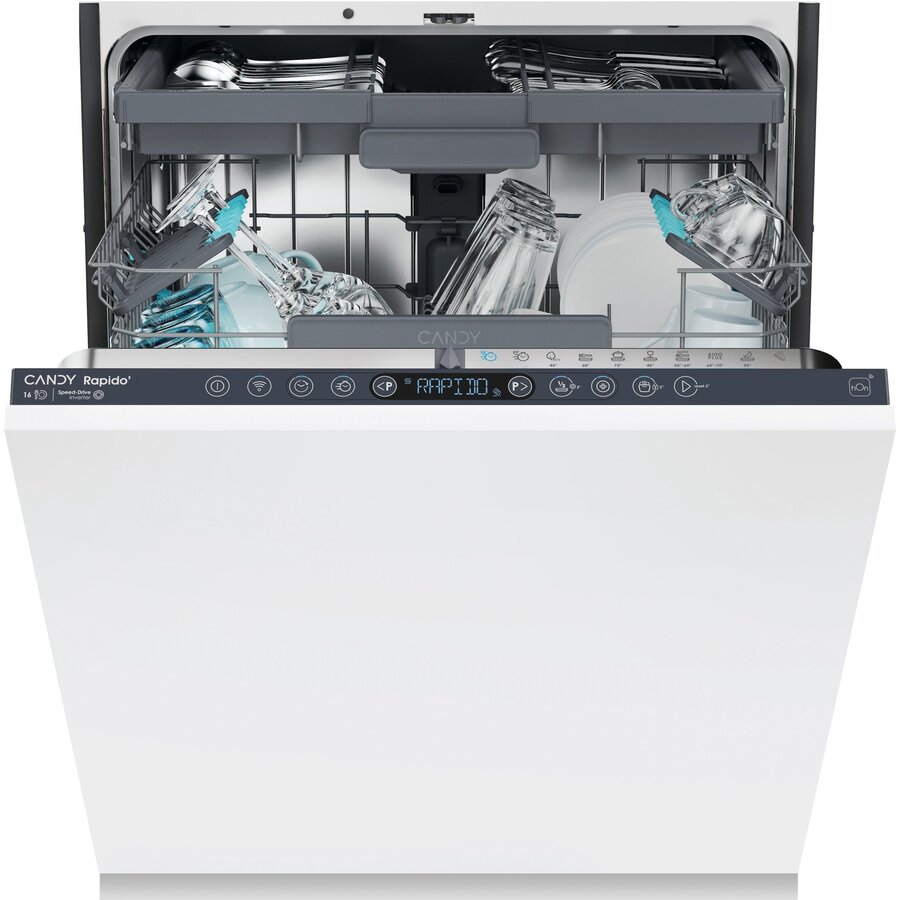 Masina de Spalat Vase Incorporabila Rapido CS 6B0S3PSA 16 Seturi 10 Programe WiFi Control Aplicatie Motor Speed-Drive Inverter 60CM Clasa B Alb