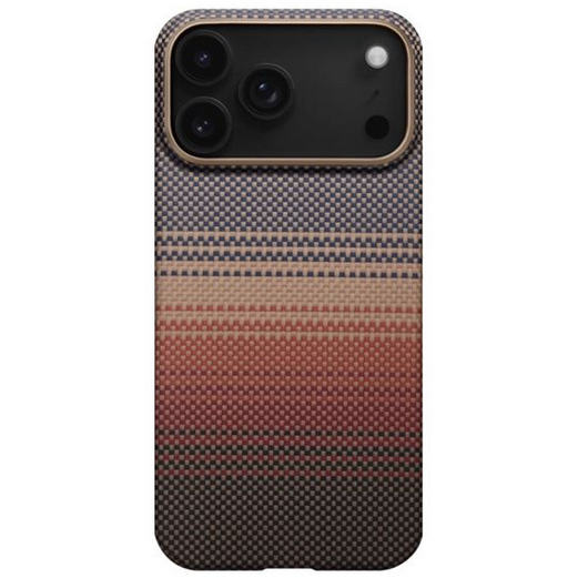 Husa Ultra Slim Sunset cu Magnetic Ring Pitaka Compatibilă cu iPhone 17 Pro Max Portocaliu