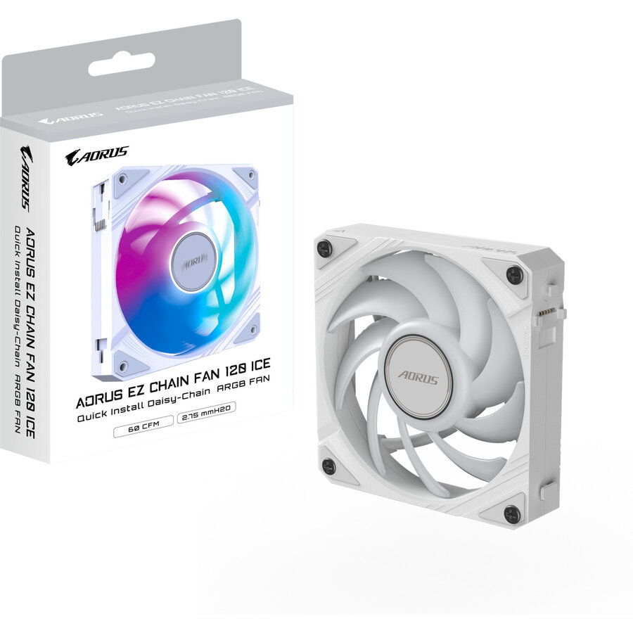 Ventilator AORUS EZ CHAIN FAN 120, case fan white, 120 mm