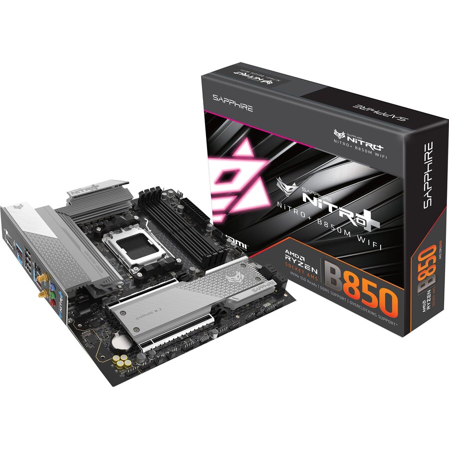 Placa de baza Sapphire NITRO+ B850M WIFI, AMD B850, AM5, DDR5, mATX - imagine 2