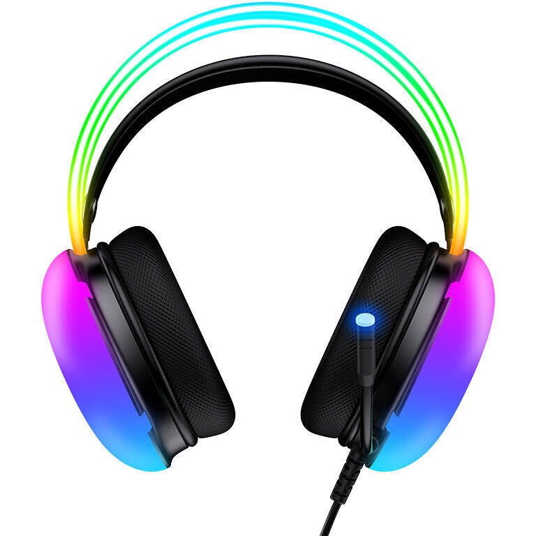 Căști Gaming cu Fir Onikuma X25 Microfon Iluminare LED RGB Negru — imaginea 2