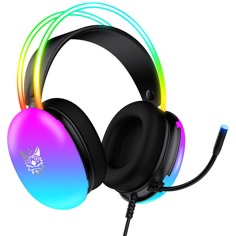 Căști Gaming cu Fir Onikuma X25 Microfon Iluminare LED RGB Negru — imaginea 3