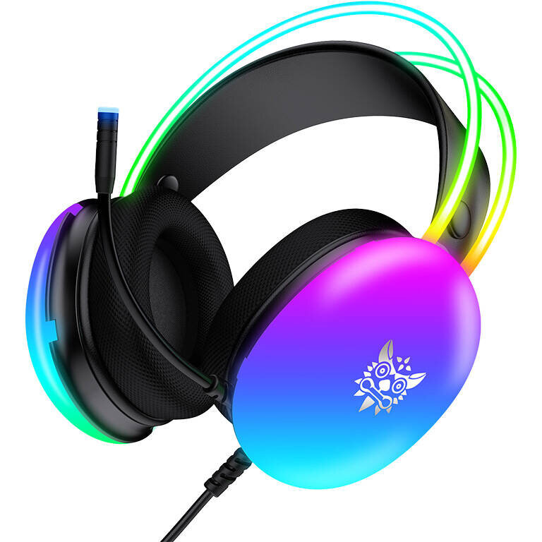 Căști Gaming cu Fir Onikuma X25 Microfon Iluminare LED RGB Negru — imaginea 5