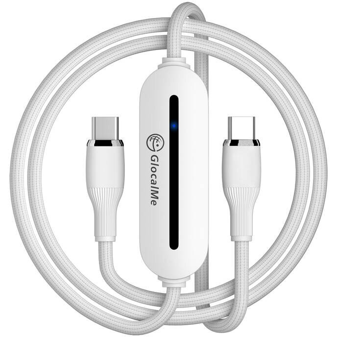 Cablu de Incarcare Unicord 4G/LTE cu Wi-Fi Mobile Hotspot Incorporat Interfata USB-C Incarcare Rapida 65W Lungime 1M Alb