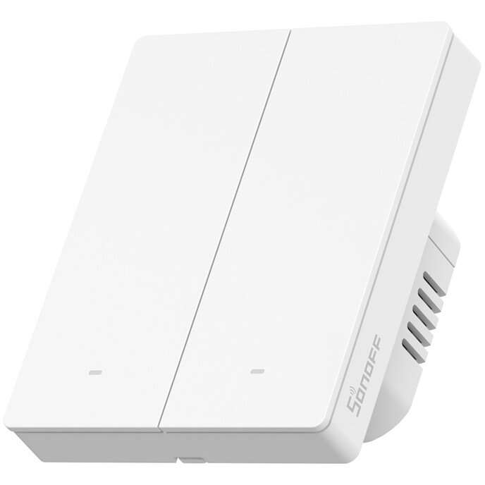 Întrerupător Sonoff ZBM5-2C-80W, 10A, 2 canale, Control prin Zigbee, Alexa sau Google Home, Alb