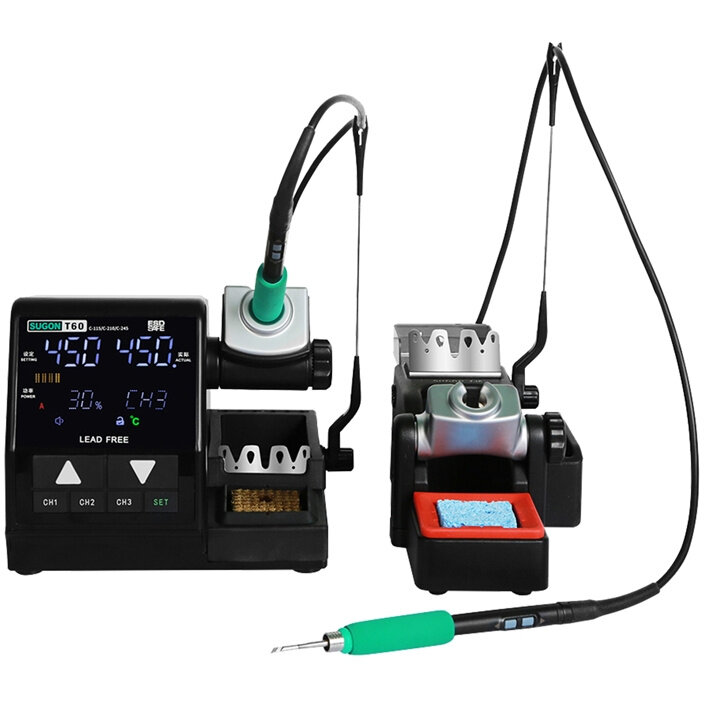 Statie de Lipit Profesionala T60 + Extensie TJ8 120W Negru