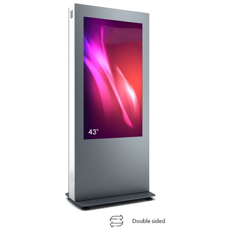 Totem de Interior cu Doua Fete B04 B04V43N-SAB pentru Display 43inch fara Sticla Securizata Frontala