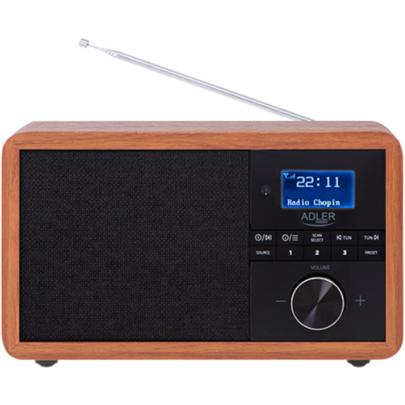 Radio AD 1184  DAB+ Bluetooth LCD Ceas Alarme Duble USB Maro