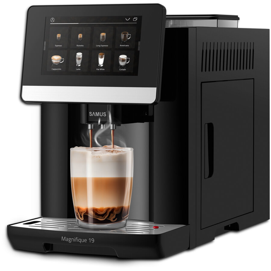 Espressor Automat MAGNIFIQUE 19 Rezervor Apa 1.7L Recipient Boabe Cafea 250G 19Bar 20 Tipuri de Bauturi Ecran IMD 7Inch Putere 1450W Negru