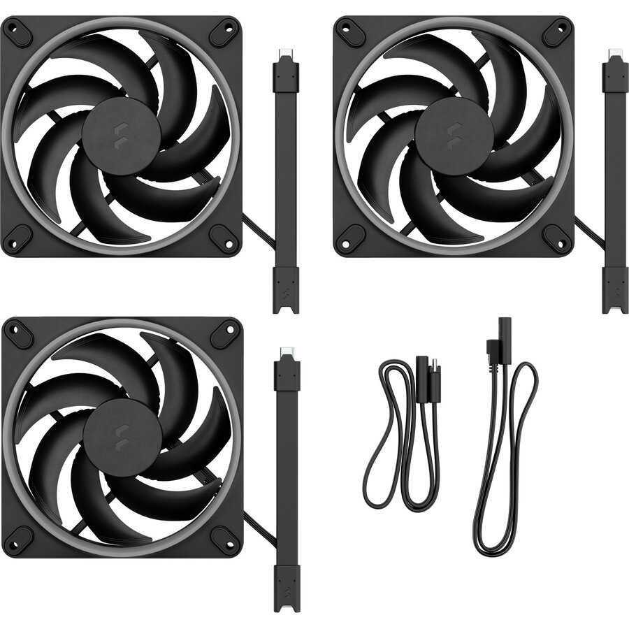 Ventilator Momentum 14 RGB 3-pack Black (black, 140 mm)