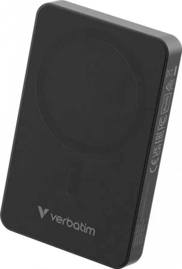 Acumulator Extern Verbatim Charge n Go Essentials 10000mAh Magnetic Wireless 1x USB-C Negru