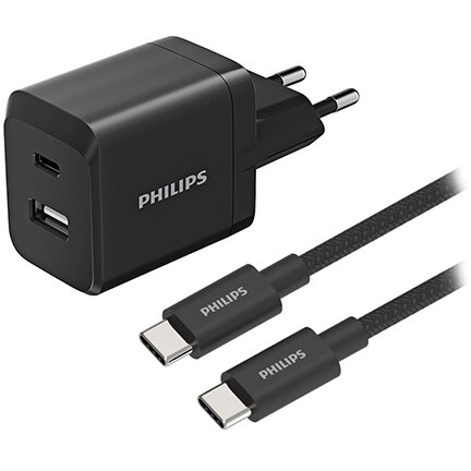 INCARCATOR RETEA DUAL USB-A USB-C 45W PHILIPS