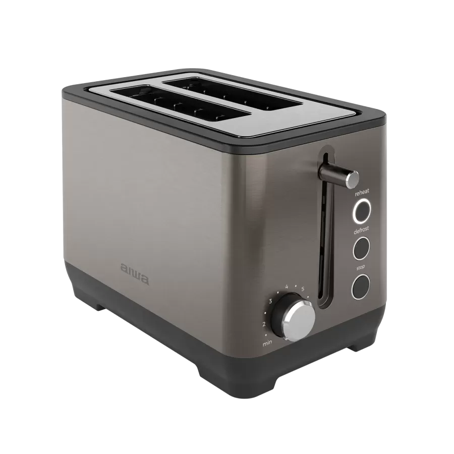 Prăjitor de Pâine Aiwa KOTAN ABT-1000 2 Felii 7 Nivele de Rumenire Decongelare și Reincalzire 1000W Dark Inox